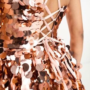 ASOS Copper Sequin Backless Dress